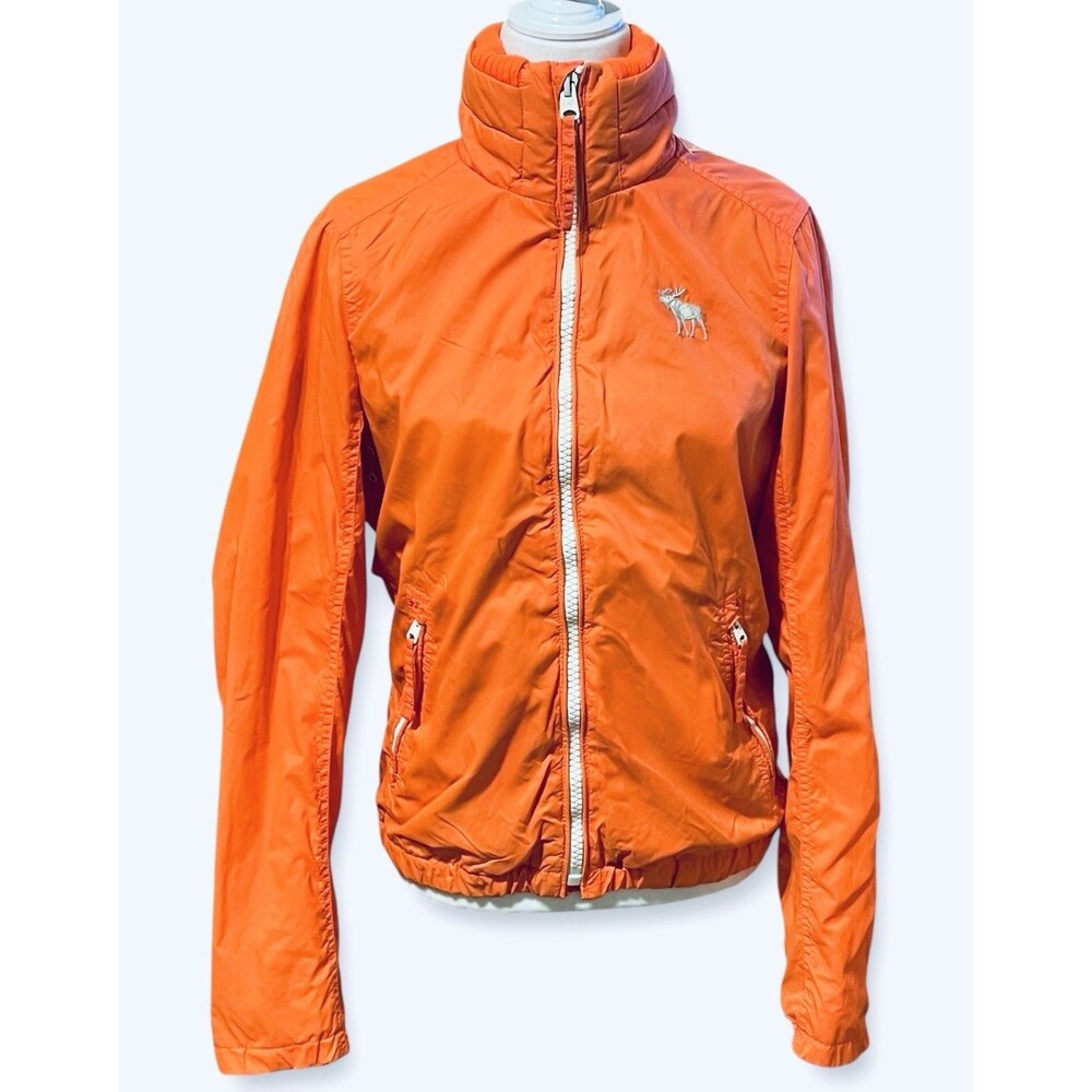 Abercrombie & Fitch 90’s Y2K Bright Orange Ski Jacket Ladies Size Small